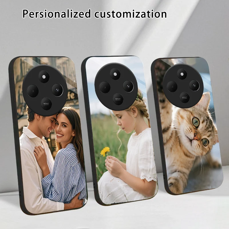 

Custom Tempered Glass Case for Xiaomi Redmi 14C 13C A3 A4 A5 A3x 15 14T POCO F7 X7 Pro C75 C71 C61 DIY Personalize Picture Cover