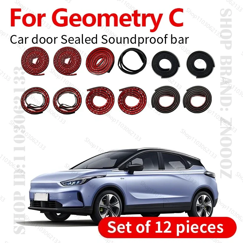 

For 2020-2025 Geometry C Car Door Seal Strip Rubber Double Layer Sealing Protector Soundproof Strip Dustproof Seal Strip 12PCS