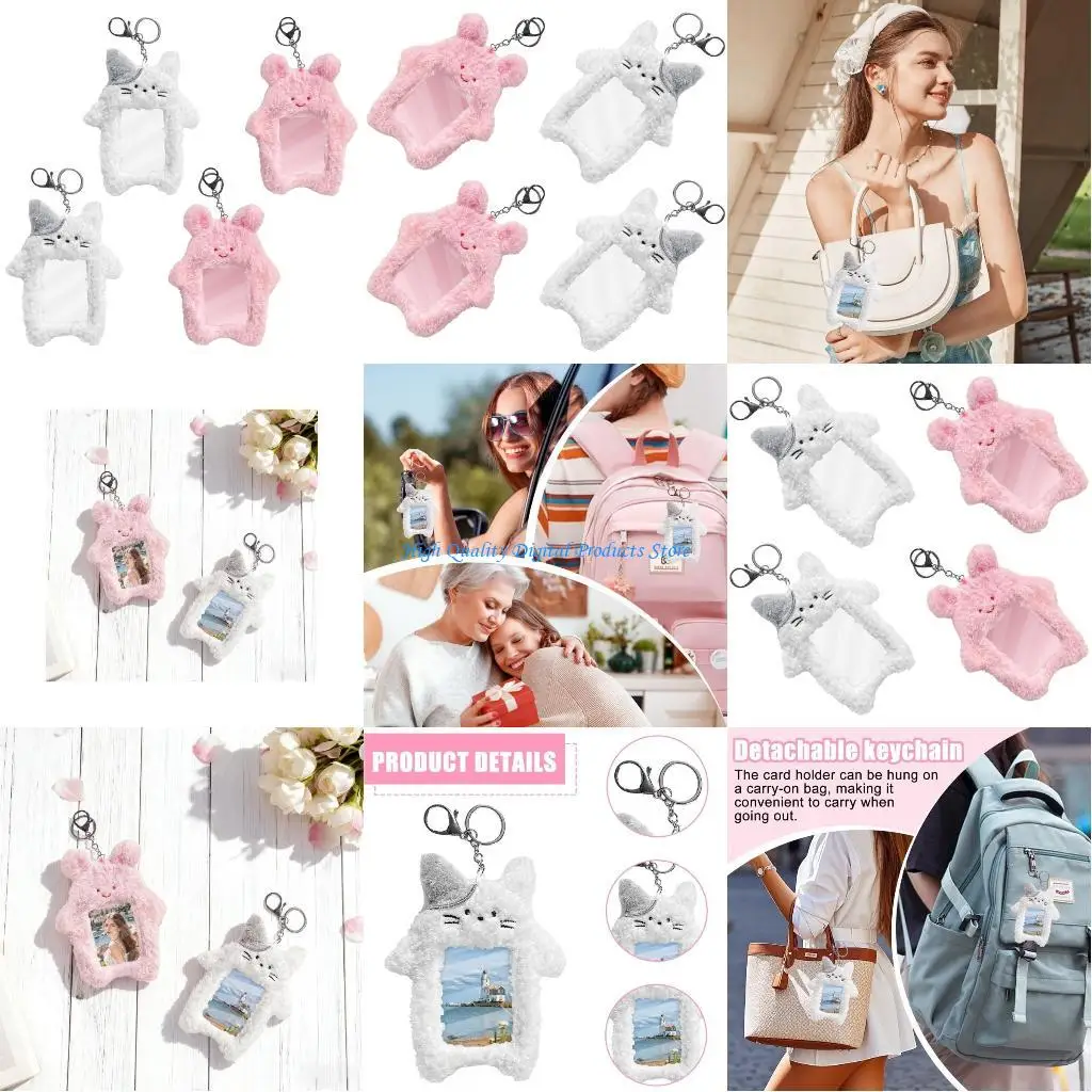 

U2JE 4pcs Kpop Idol Photo Holder Plastic Sleeve Photocard Holder for Girl Card Protector Transparent Student Card Holder