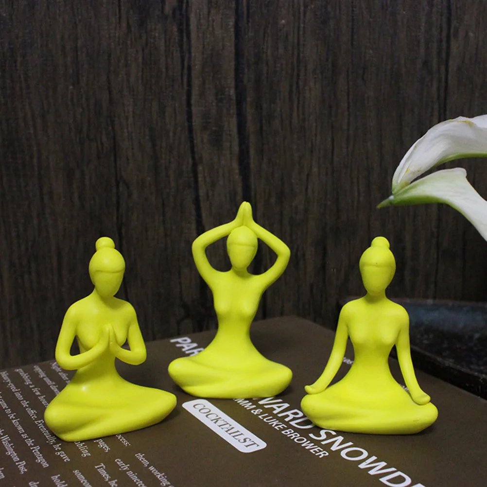 

5Pcs Resin Yoga Figure Decors Lightweight Portable Home Desktop Decoration Lovely Unique Shape Yoga Figure Decors