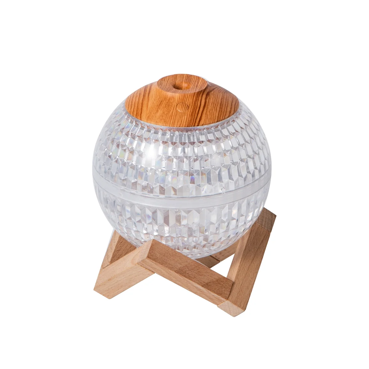 Mini humidificador de bola de cristal con luz nocturna colorida, humidificador de niebla fría portátil para dormitorio, guardería, oficina