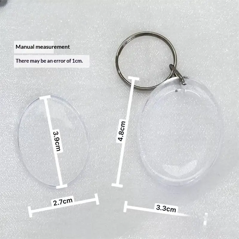 5 Stück transparente Acryl-Schlüsselanhänger mit leeren Bilderrahmen, DIY-Anhänger, modische Schlüsselanhänger, Paar-Jubiläumsgeschenk, Taschen-Ersatzteile – Detail 4