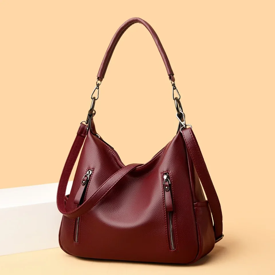 

Quality Women's Leather Top Handle Bags Female Shoulder Sac Tote Shopper Bag Bolsa Feminina Luxury Designer Handbags for Woman