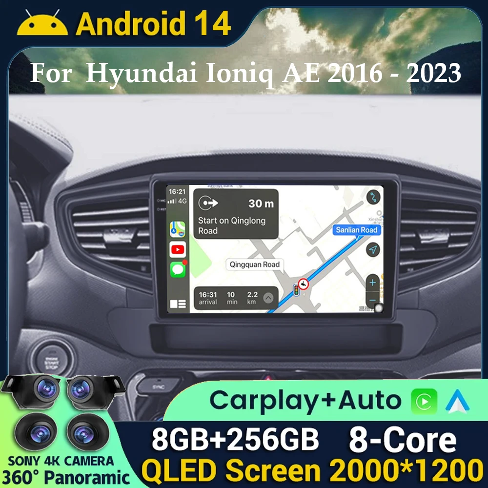 

2K QLED Screen Android 14 For Hyundai Ioniq AE 2016 - 2023 Car Radio Multimedia Video Player Navigation stereo GPS Head Unit