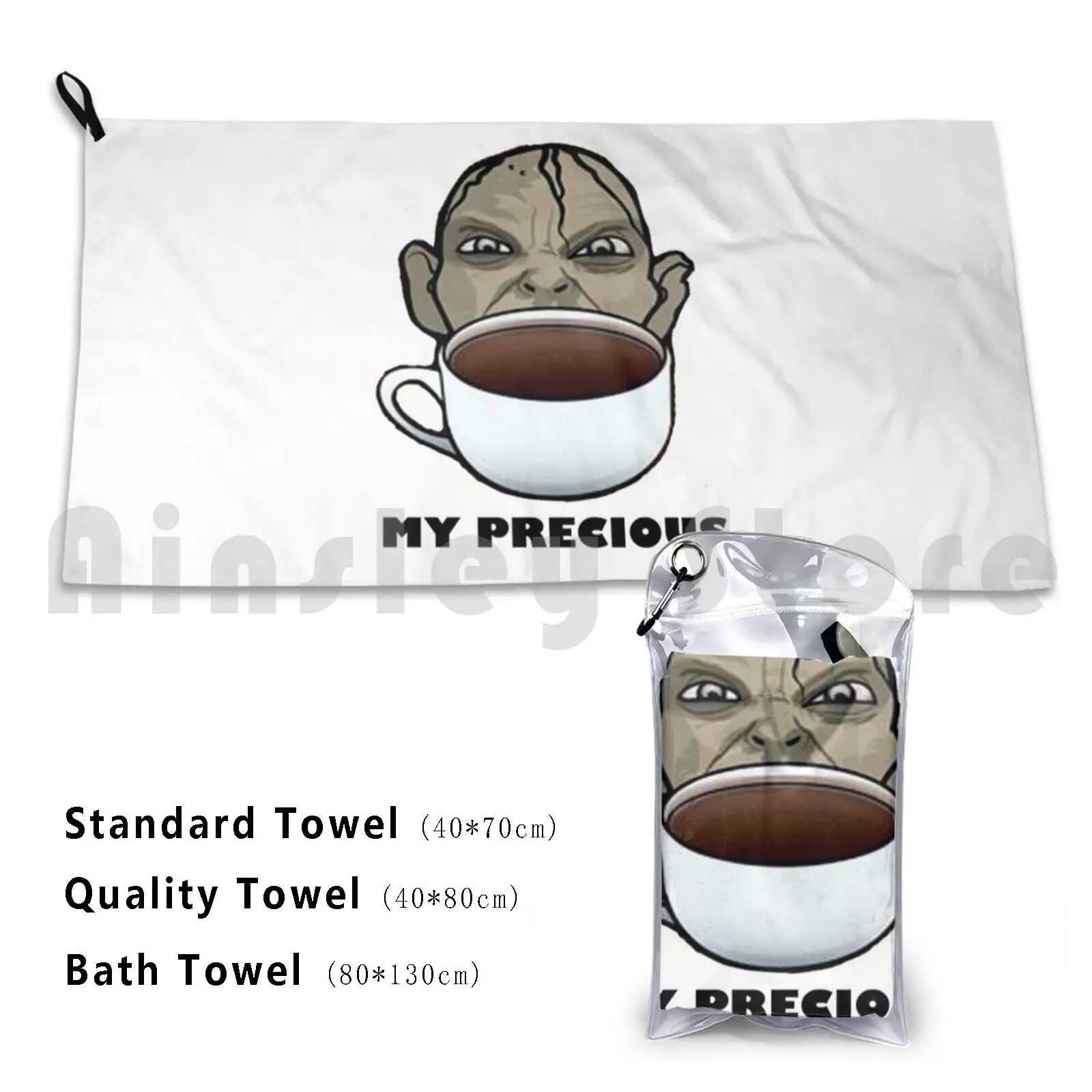 Coffe Is My Precious Bath Towel Beach Cushion My Precious Lord Of The Ting Gollum Solomom Coffe