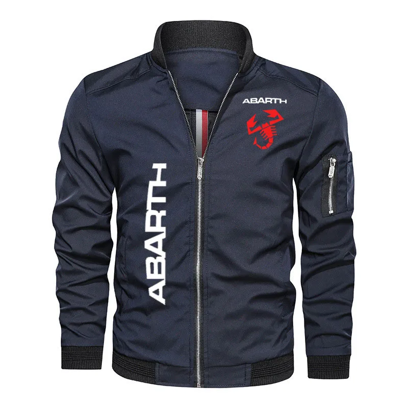 Chaqueta bomber militar con estampado de logotipo abarth para hombre, Bomber de gran tamaño, punk, primavera y otoño, 2023