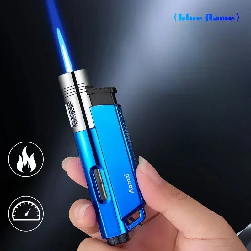 AOMAI New Super Large Firepower Lighter Gradient Metal Windproof Jet Flame Cigar Portable Refillable Gas Lighters Smoking Gifts