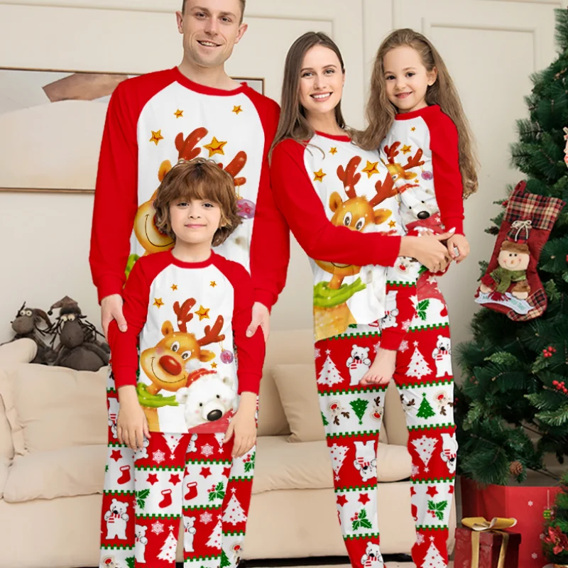 

Adult Kids Pajamas Set Baby Romper Dog for Christmas Family Grandpa Grandma Dad Mom Daughter Son Home Matching Clothes Outfits