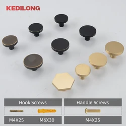 KEDLO Solid brass wall hooks for doors and windows furniture hardware  kitchen cabinets handles drawers circular flat knobs