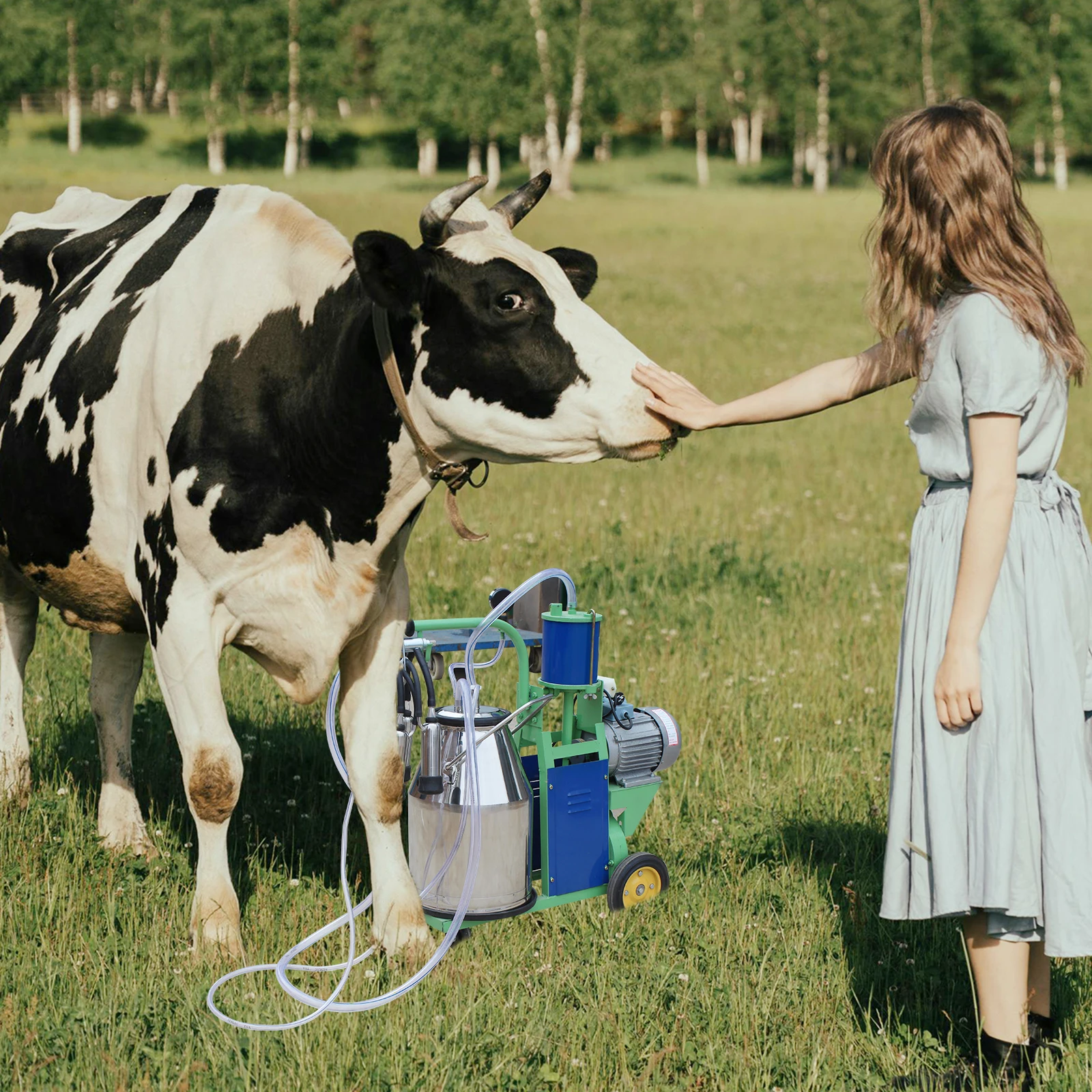 

Reusable Milk Bucket Lid 3-Hole Design Stainless Steel with Rubber Seal Compatible with Milking Machine Professional Farm Use