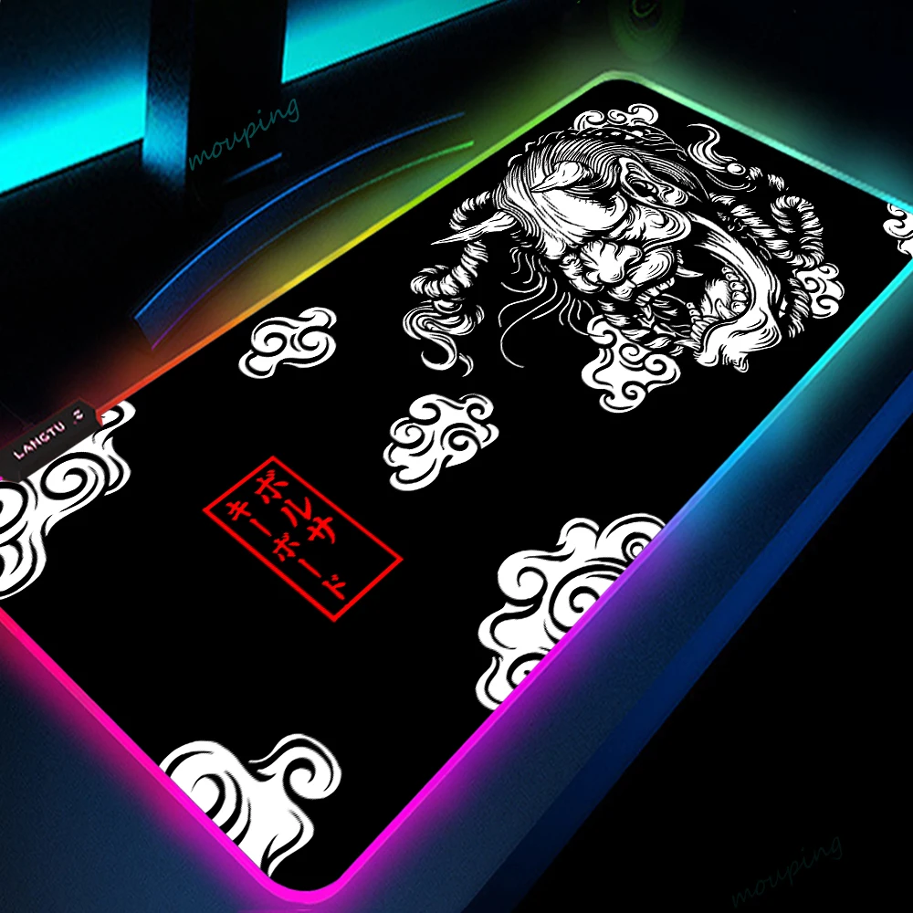 Alfombrilla de escritorio RGB Dragon HD, accesorios para Gamer, alfombrillas de ratón grandes con luz LED, XXL, para PC y ordenador, con retroiluminación