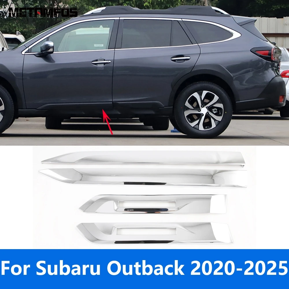 

Внешние аксессуары для Subaru Outback 2020 2021 2022 2023 2024 2025, углеродное волокно, дверная боковая полоса, молдинг юбки, отделка