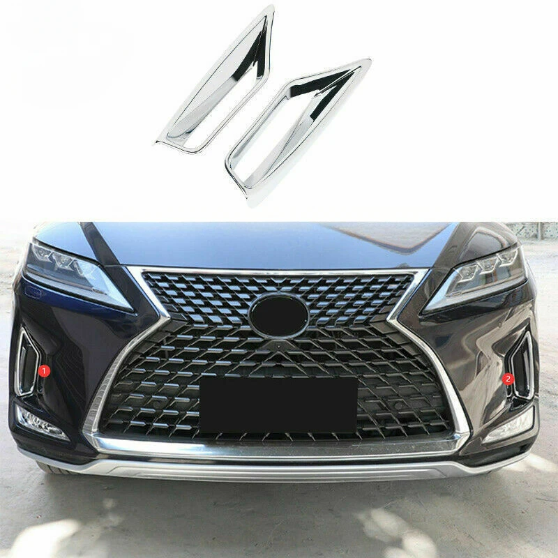 

For Lexus RX300 RX350 RX450h 2020 2021 2022 ABS Chrome Front Fog Light Lamp Frame Trim Car Accessories