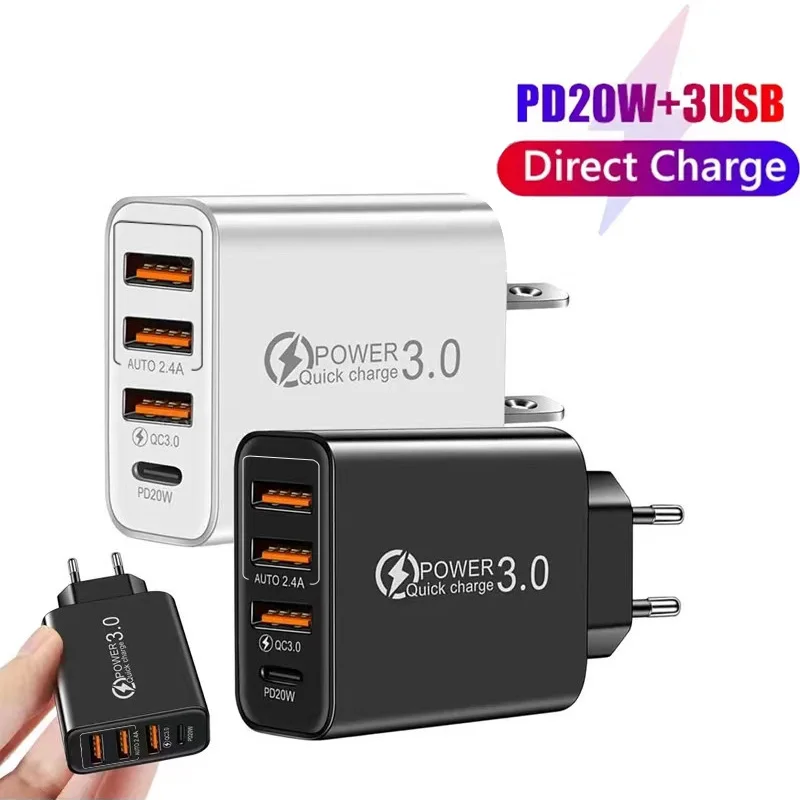 USBC Charger Fast Charging Mobile Phone Charge Adapter Quick Charge 3.0 Wall Charger Adapter For iPhone Samsung Xiaomi Huawei