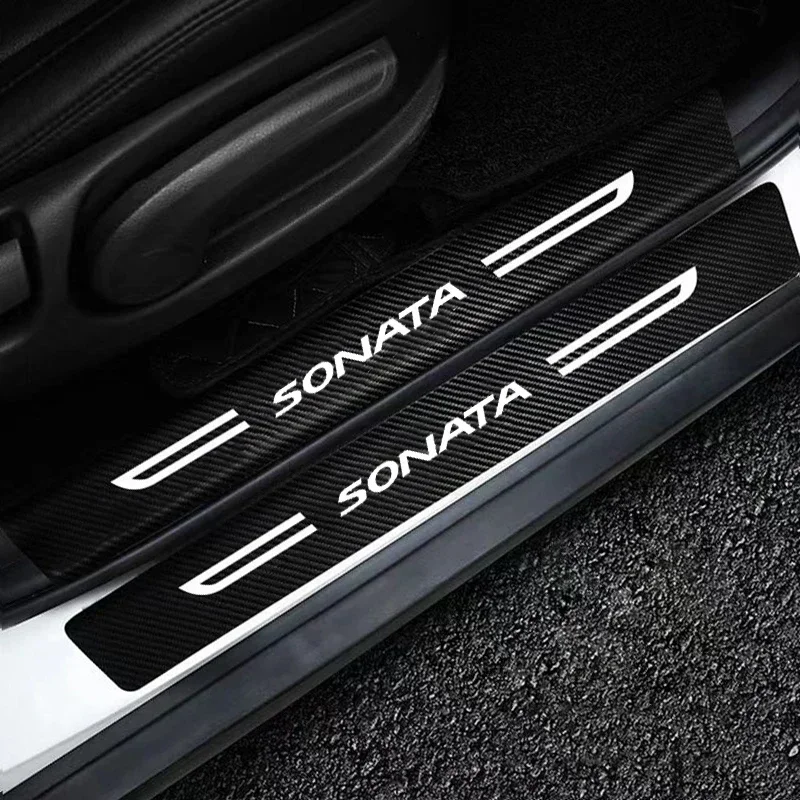 Car Door Threshold Sill Protective Rear Trunk Bumper Guard Sticker Decal for HYUNDAI Sonata Logo 2015 2017 2018 2019 2020 2021