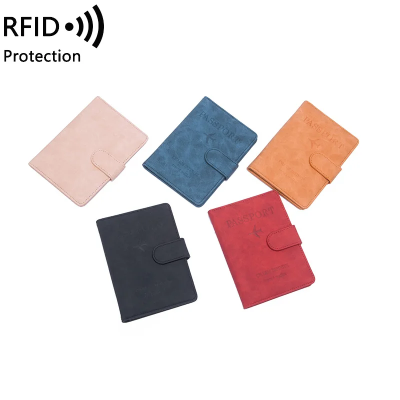 Western RFID PU Leather Card Holder Women Wallet Fashion Hasp Large Capacity Multi-functional Passport Purse for mens