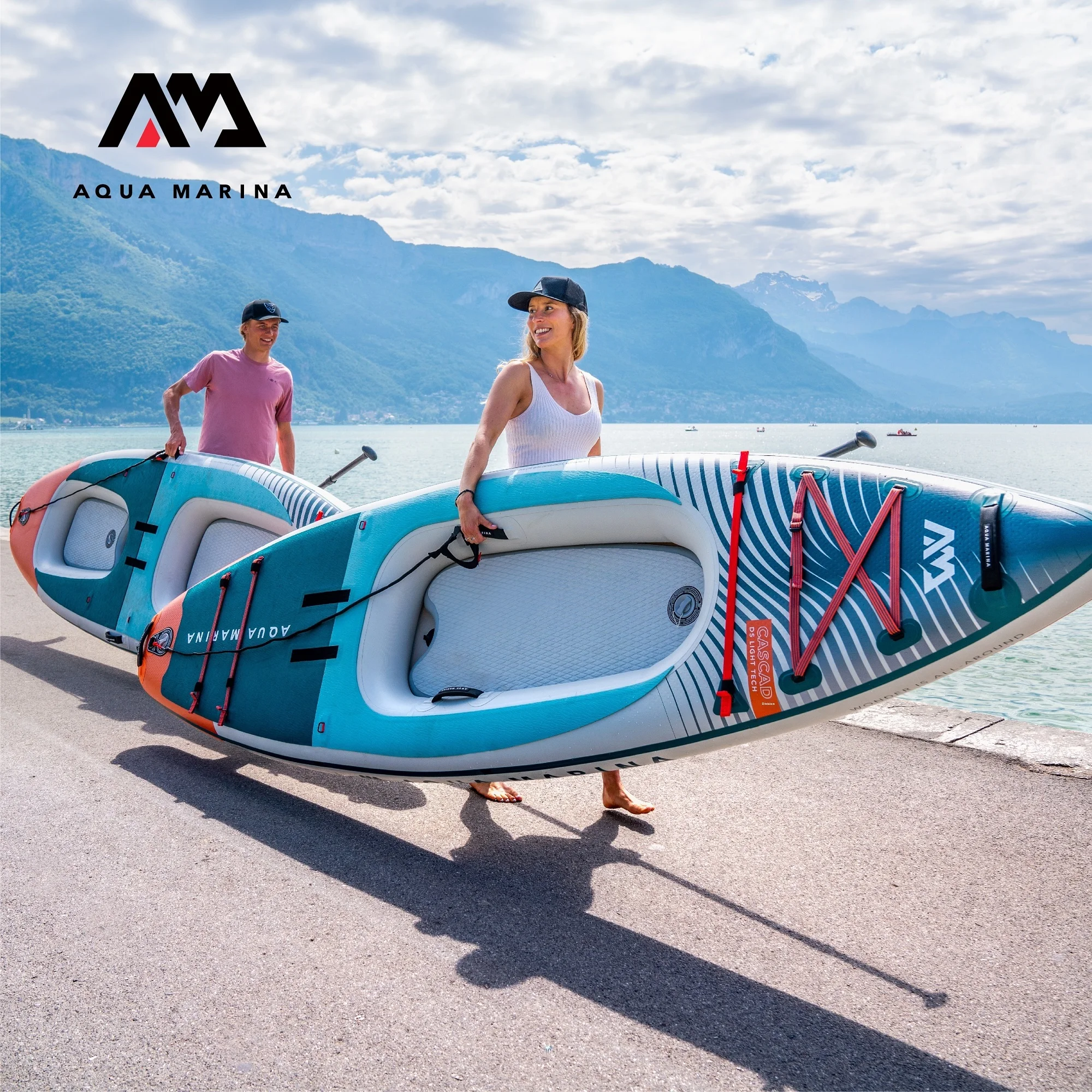 AQUA MARINA Inflatable Paddle Board - Kayak Multi - Use Board Water Sports Surfboard With Cockpit Drain Valve Design Fin System