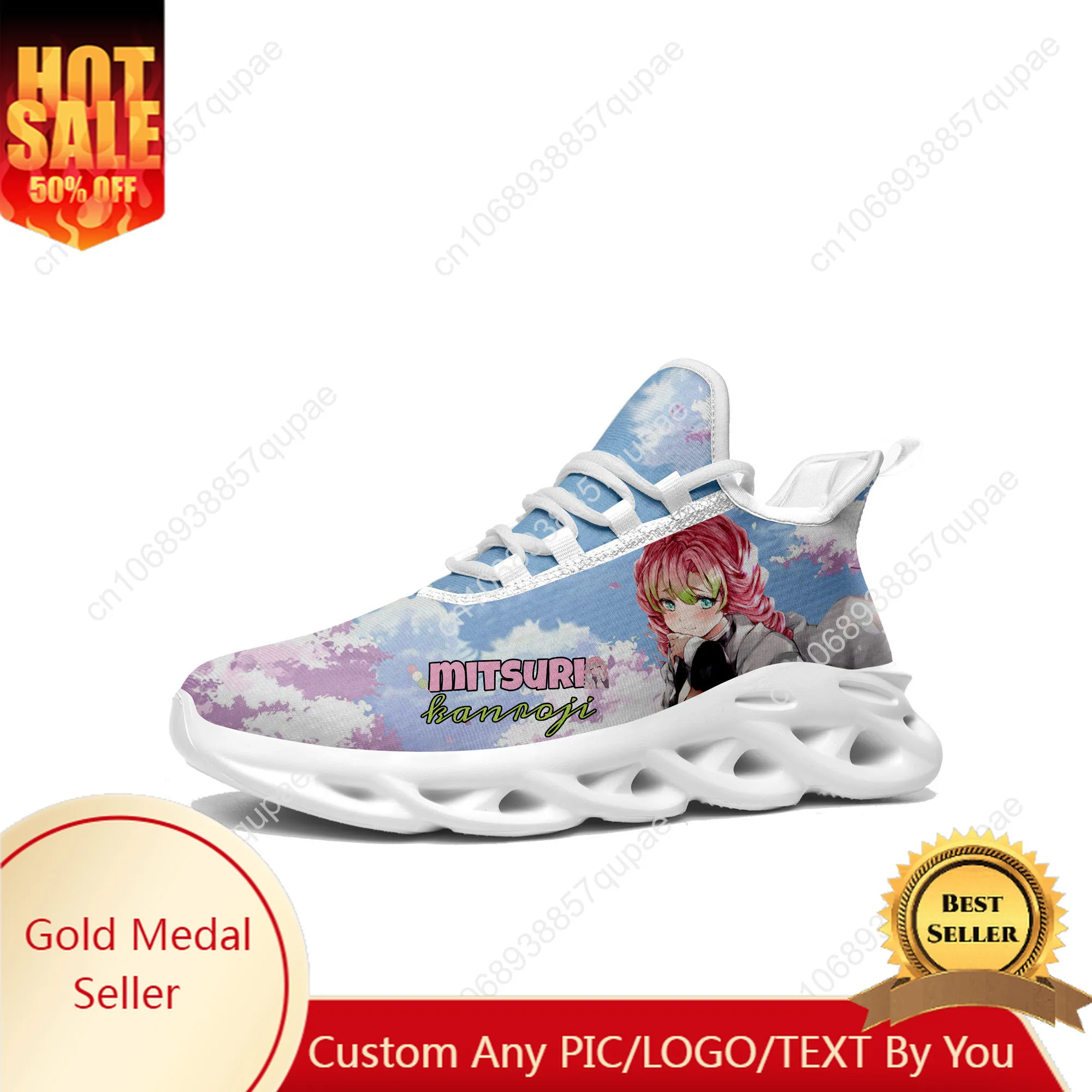 

Kanroji Mitsuri Cartoon Anime Flats Sneakers Womens Sports Run Shoes High Quality Sneaker Lace Up Mesh Footwear Custom Shoe