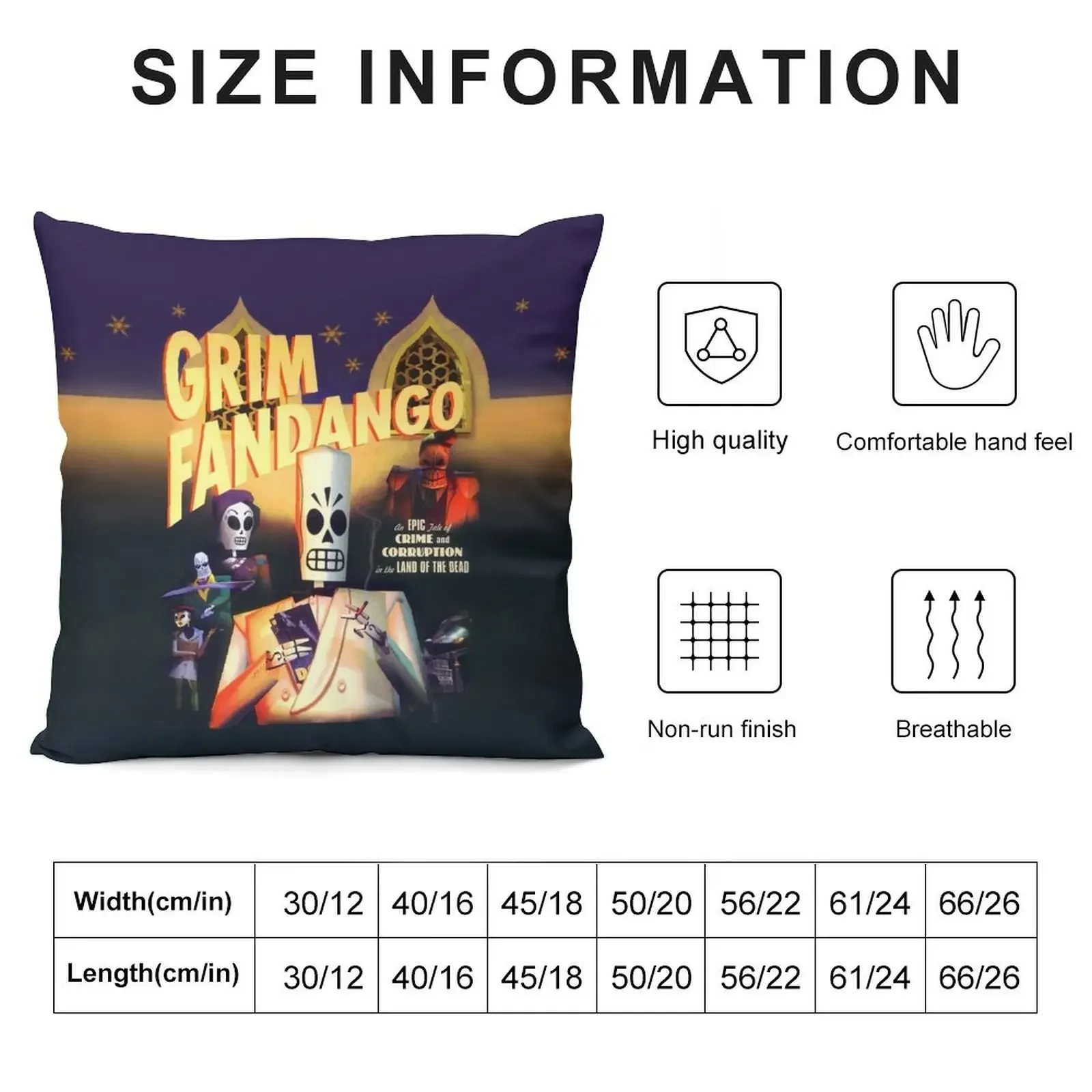 Grim Fandango (High Contrast) Throw Pillow Christmas Covers Decorative Sofa Cushion New year pillow