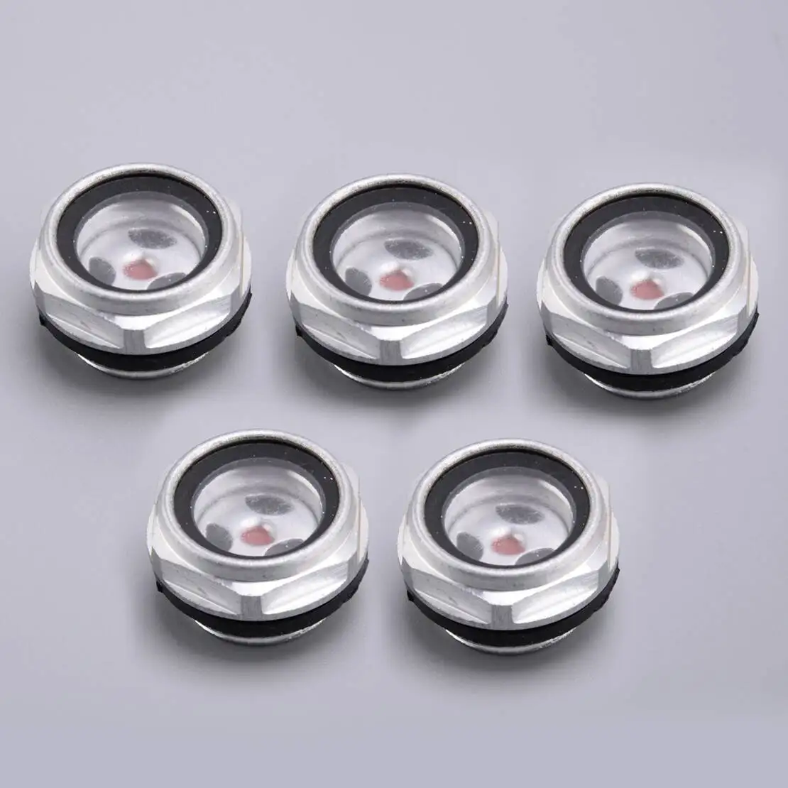 

5 шт., алюминиевый датчик уровня масла, смотровое стекло G1/2 дюйма, прозрачное стекло с наружной резьбой, подходит для воздушного компрессора