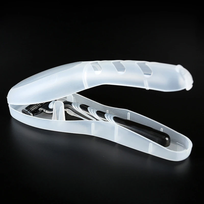 1/2/4pcs Shaver Storage Box Transparent Plastic Razor Box Blades Holder Portable Travel Razor Case Men's Razor Box Containers