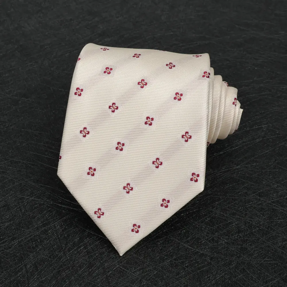 2025 New Arrival Brown Necktie Men Business Formal Striped Retro Neck Ties 8cm White Green Polka Dot Tie Tuxedo Wedding Cravat