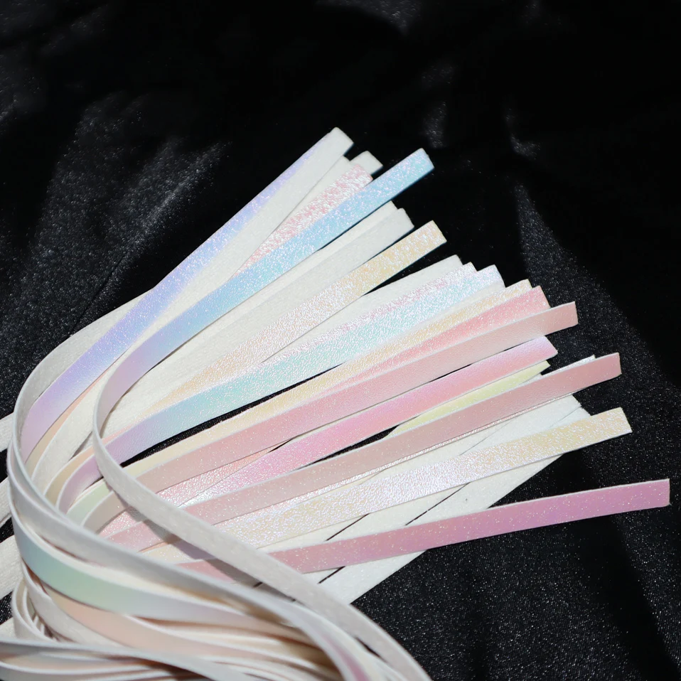 Kwastje Flogger met leer omwikkeld handvat BDSM Spanking Zweep voor beginners Kleurrijk zintuiglijk speelgoed voor koppels SM-zweep voor volwassenen