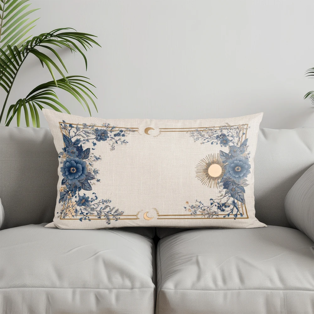 Home Decor Floral Dragonfly Throw Pillow Suitable For Sofa Bedroom Car Pillow Cover Cushion Rectangular Back Cushion