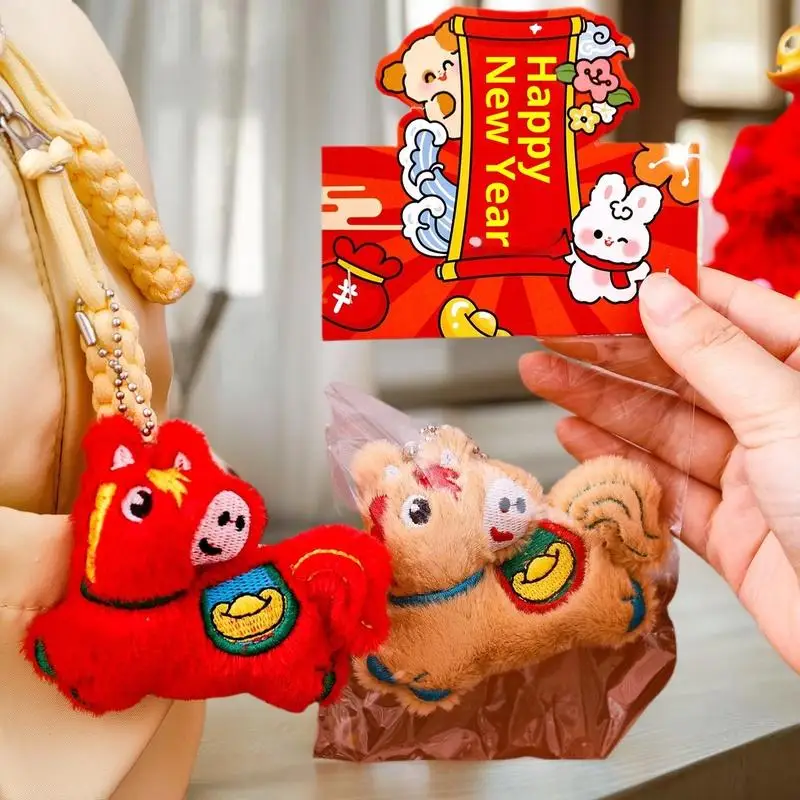 Ozdoba na Nowy Rok 2026 Rok Końskiej Roku, świąteczna lalka, ozdoba w stylu chińskim, ozdoba z koniem zodiakalnym, zawieszka do plecaka, breloczek