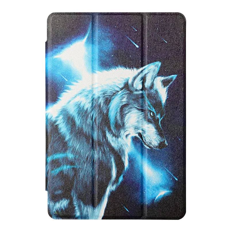 Wolf Animal Painted Tablet Funda For Samsung Galaxy Tab A7 Lite Case T220 T225 Tri-Fold Leather Case For Galaxy Tab A7 Lite 8.7