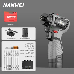 Nanwei Brushless Lithium Electric Screwdriver Multifunctional Household Electric Screwdriver Drill Electric Impact Repair Tool