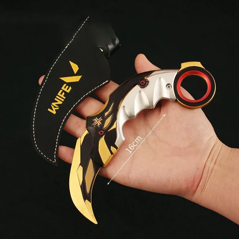 Valorant Weapon Champions 2021 Karambit para niños, cuchillo de aleación de Metal, juego periférico de 16cm, espada samurái, juguetes de regalo