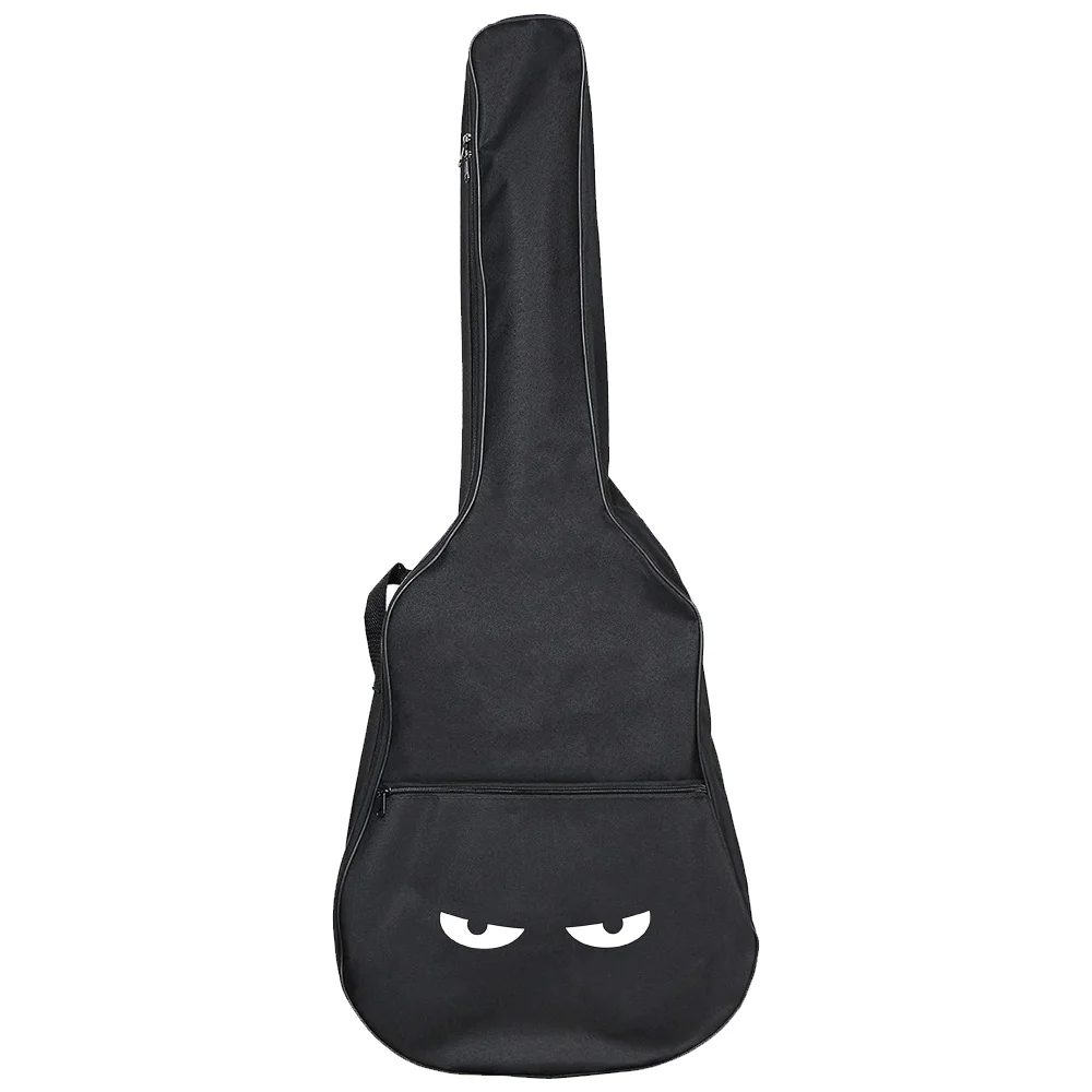 Bolsa de guitarra impermeable, Mochila de tela Oxford negra, Serie de impresión en el pecho, almacenamiento de guitarra, accesorios de mochila