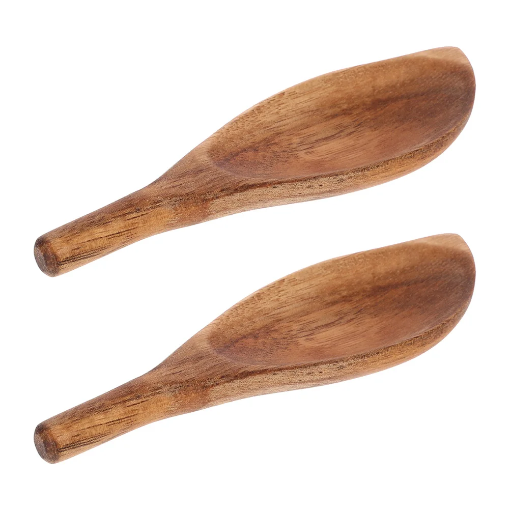 

2Pcs Irregular Wooden Coffee Bean Spoons Natural Wood Scoop Practical Tea Spoon Lightweight Kitchen Utensil