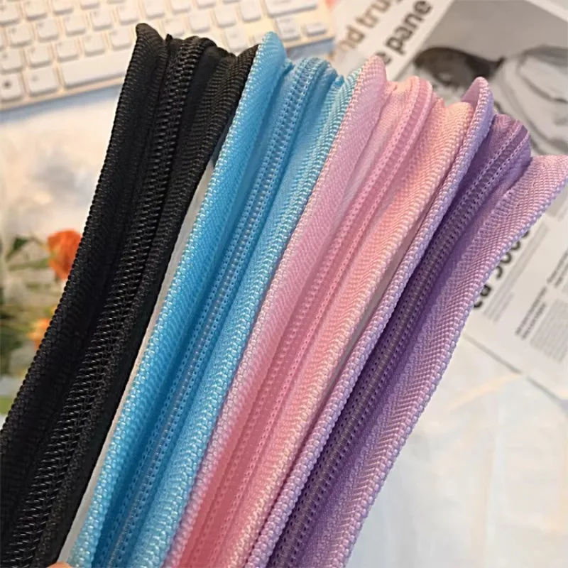 بولي كلوريد الفينيل PP بريق شفاف التخزين المنظم حقيبة A5 A4 سستة حقيبة ملفات مجلد ملفات أكياس حامل القرطاسية #5