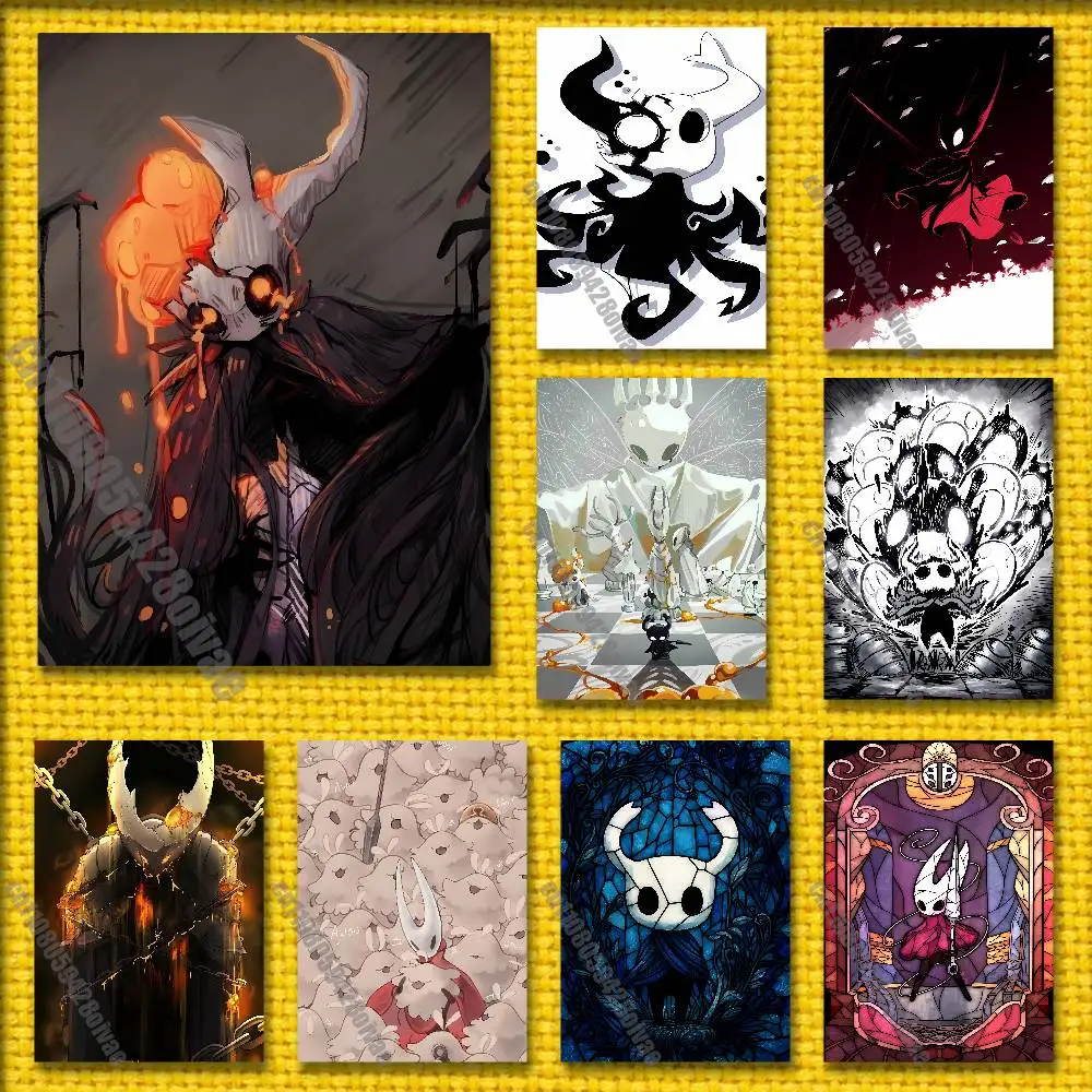 

H-Hollow K-Knight Silksong Poster Wall Sticker For Bedroom 30x40cm Self-adhesive Decorative Fans Playbill Cover