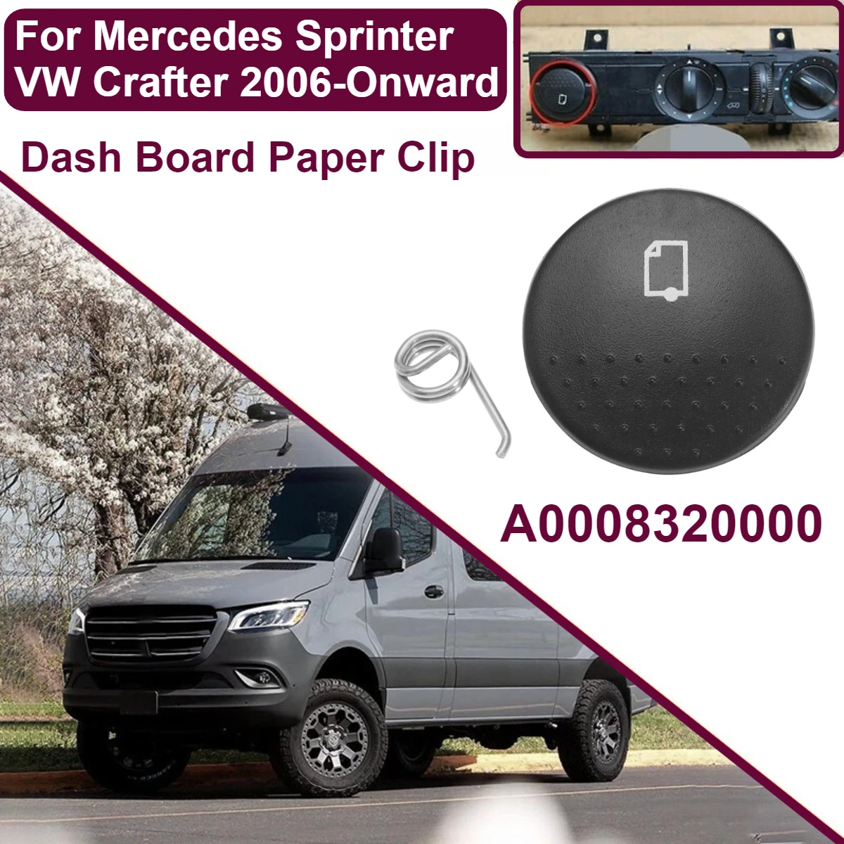 

For Mercedes Sprinter VW Crafter 2006-Onward Dash Paper Document Clip Repair Kit A0008320000, 0008320000