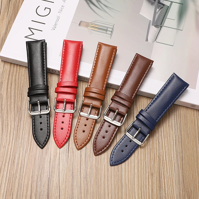 Leather Watch Strap Watchband for Samsung Galaxy Watch 3/4/5 Bracelet 12/13/14/15/16/17/18/19/20/21/22/23/24mm Men Wristband