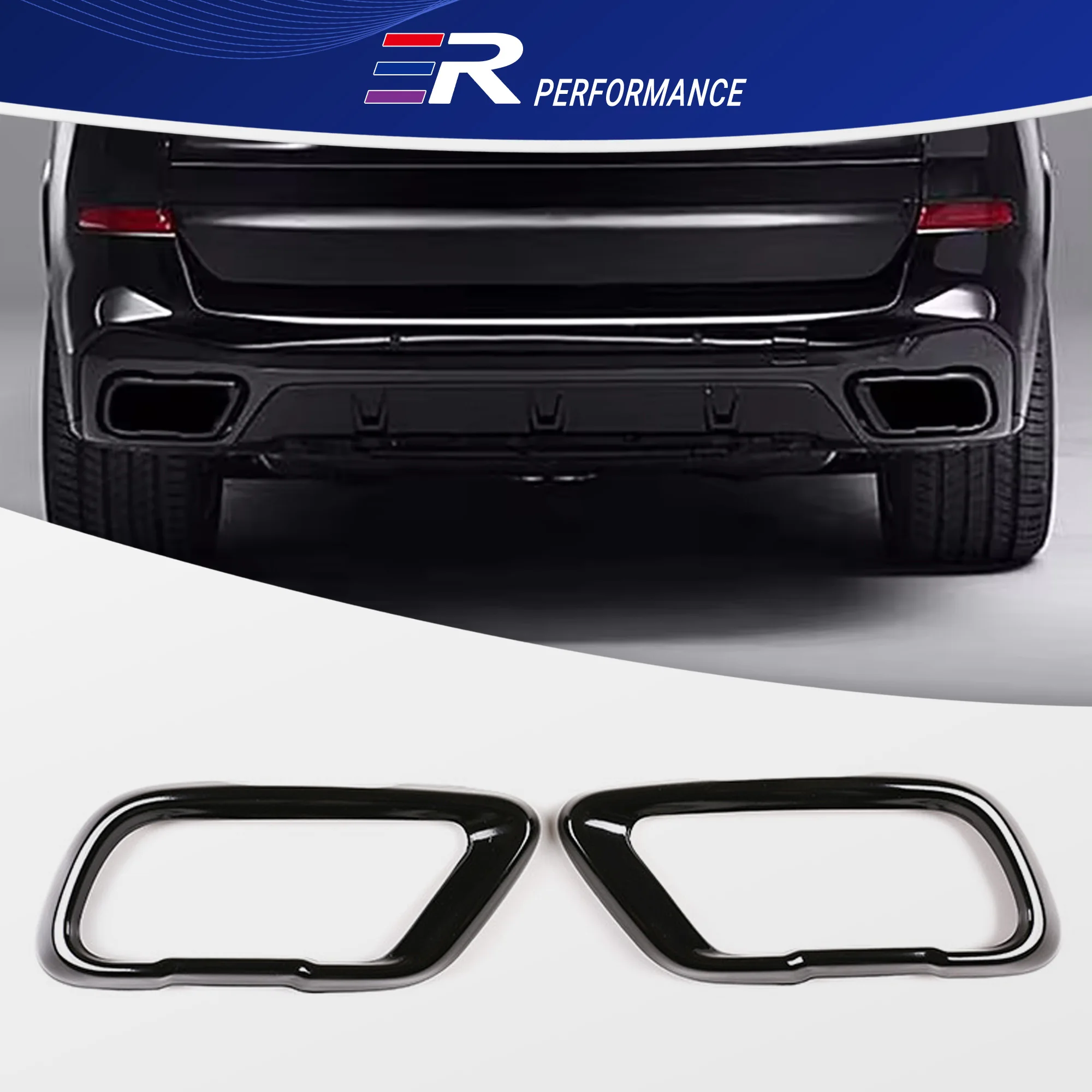 

1Pair/2Pcs Exhaust Tips Cover Car External Decoration For 2019-2023 BMW X5 X6 X7 car End Pipes accessories Black