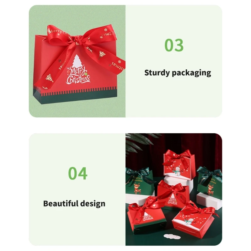 367A Assorted 12 Pack Christmas Paper Gift Bags with Handle Stable Paper Bags For Christmas Shopping And Gift Presentation