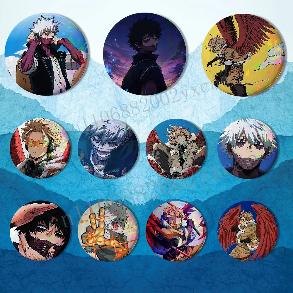 Art Hawks Dabi MHA Round Exquisite Badge Brooches Creative Pins For Clothes Hat Backpack Gift Accessories