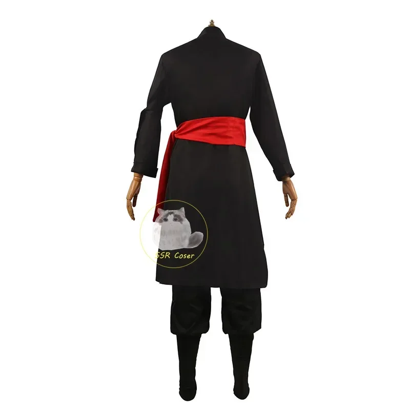 11Anime Roronoa Zoro Costume Cosplay Uniforme Cappotto Nero Cintura Pantaloni Testa Sciarpa Roronoa Zoro Parrucca Orecchini Halloween Uomo Vestiti