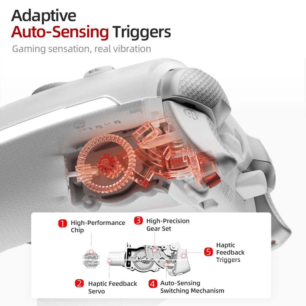 BEITONG KP70 Gamepad Haptic Feedback Elite Dual Auto-Sense Trigger Wireless Game Controller für PC/Switch/Android/iOS/Steam