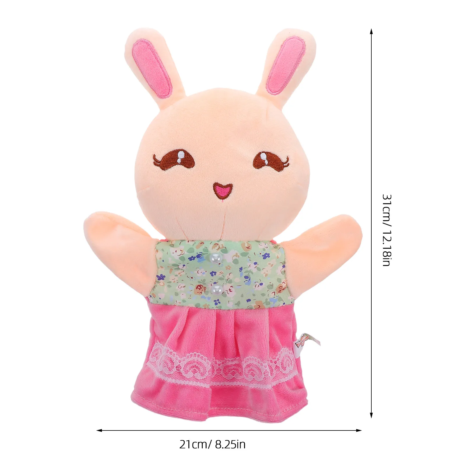 Soft Cloth Rabbit Hand Puppet Cartoon Style for Storytelling Puppet Shows Playtime Learning Activities Family Interaction