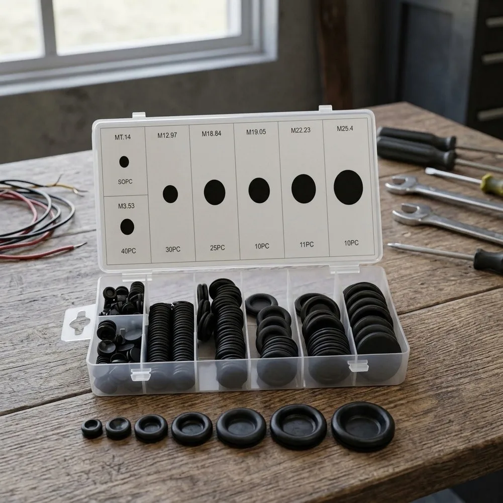 Car Power Wiring Gasket Assortment Kit 170Pcs Rubber Grommet Firewall Hole