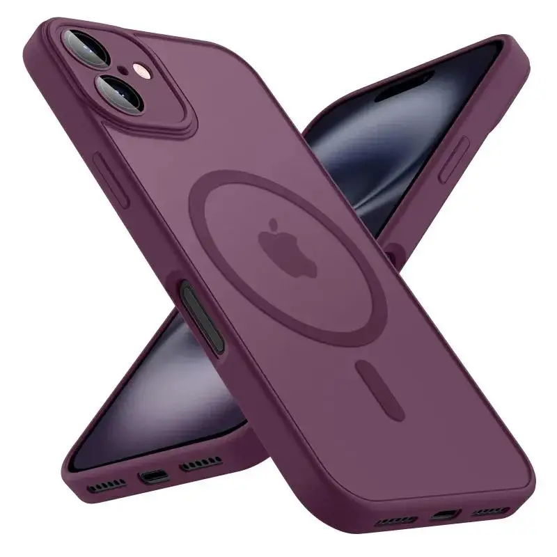 Magnetic Luxury Matte Translucent Shockproof Phone Case for IPhone 18 13 12 11Pro Max 17 Air 6 15 14Plus for Magsafe Back Cover