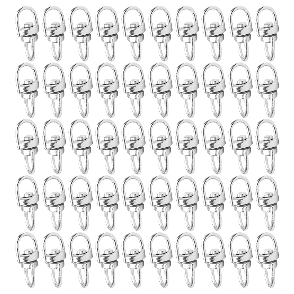 

100 Pcs Rotating Key Chain Ring Zinc Alloy Durable Snap Hook Buckle Bags Clasps Lanyard Clips Silver Carabiner Pet Leash Curtain
