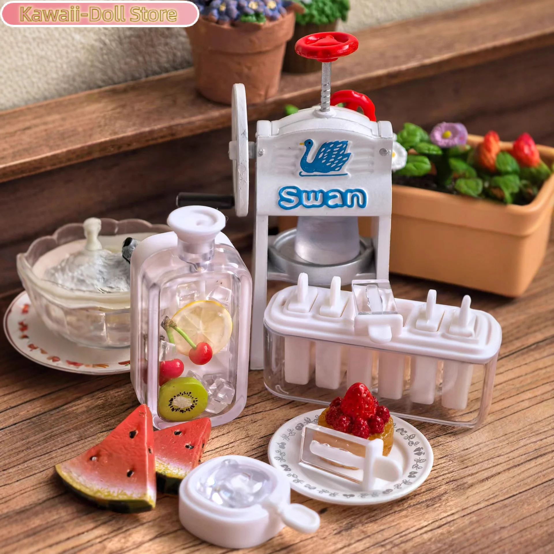 ชุดทำขนมไอศกรีมรูปหมีขนาดจิ๋ว 1 ชุด สำหรับตู้เย็นจิ๋วของตุ๊กตา 1/6 ของเล่นตกแต่งบ้านตุ๊กตา อุปกรณ์เสริมของเล่นตุ๊กตา