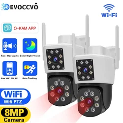 8MP 4K Dual Lens Wifi PTZ Camera Smart Home Night Vision Dual Screen Outdoor 4MP Security Protection CCTV IP Camera O-KAM APP