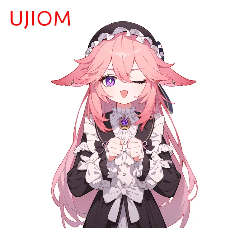 UJIOM Genshin Impact Chibi Yae Miko Wall Sticker Exquisite Attractive Vinyl Decal Suitable For Chambre Decoration Accessories